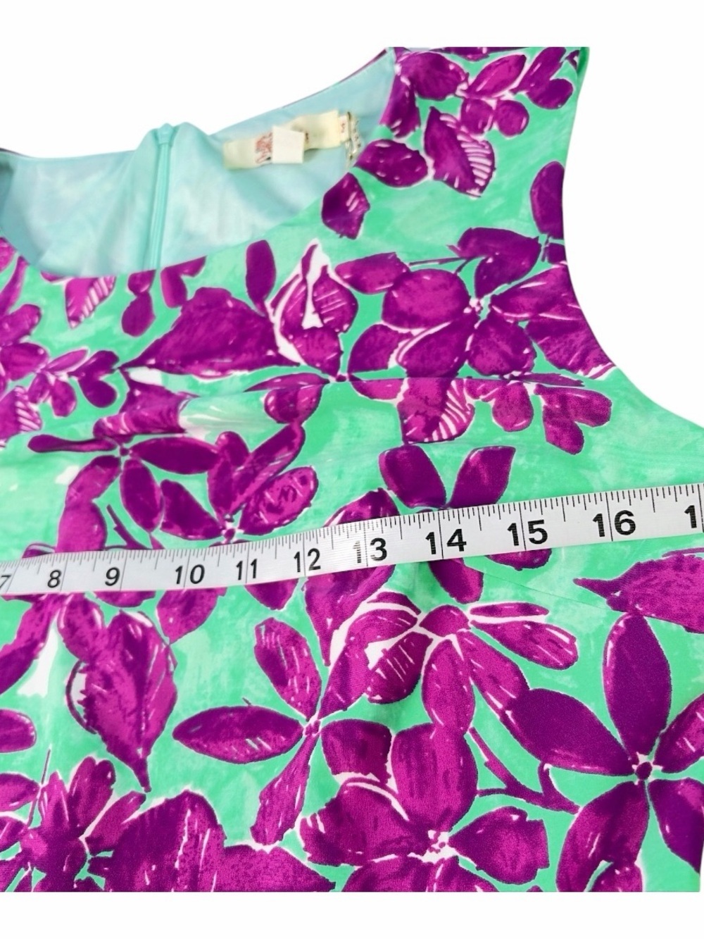 Aryeh Women Floral Fit & Flare Skater Romper Mint Sleeveless Sz M - Picture 14 of 14